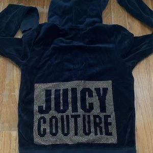 Navy Juicy couture velour bling zip up